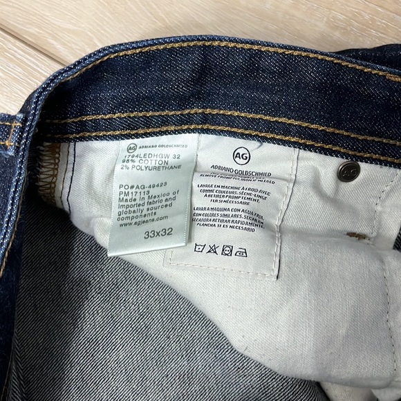 AG Adriano Goldschmied The Everett Slim Straight Jeans Men’s 33x30 Dark Denim - Picture 7 of 7